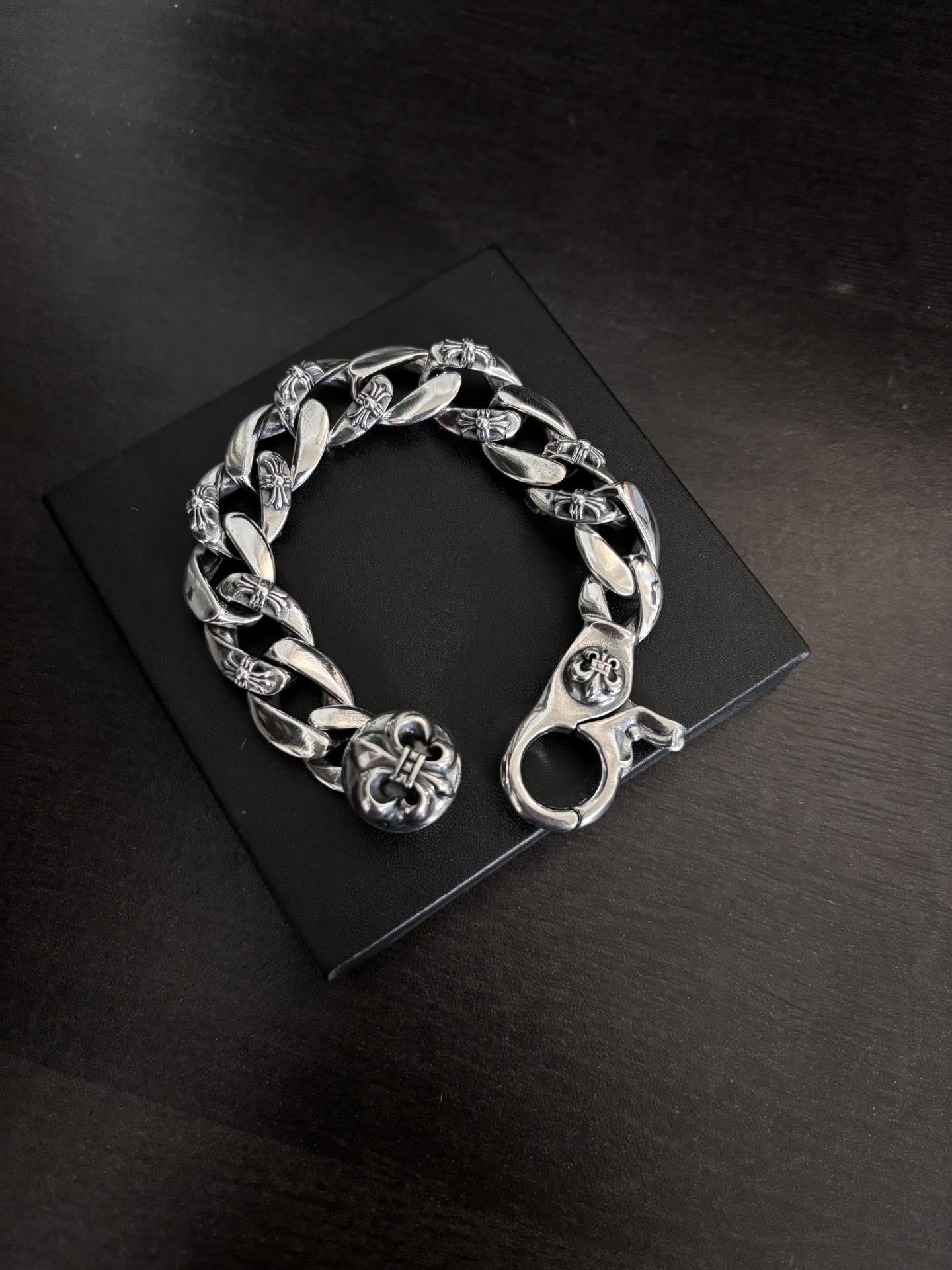 Chrome Hearts Silver-Tone Floral Link Bracelet